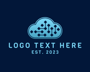 Modern - Database Circuit Cloud logo design