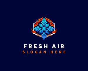 HVAC Fire Snowflake logo design