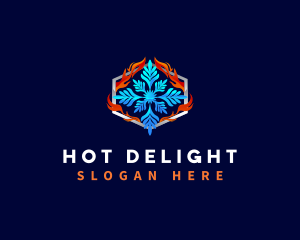 HVAC Fire Snowflake logo design