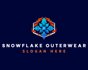 HVAC Fire Snowflake logo design