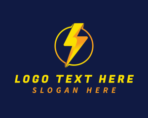 Thunder - Lightning Bolt Energy logo design