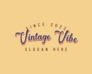 Vintage Retro Script Company logo design