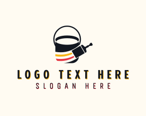 Paint Bucket - Paint Brush Handyman logo design