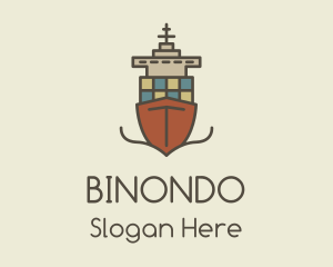 Cargo Ship Sailing Logo