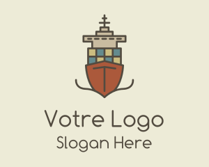 Cargo Ship Sailing Logo