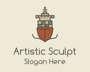 Cargo Ship Sailing logo design