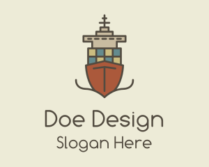 Cargo Ship Sailing logo design