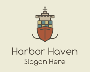 Dock - Cargo Ship Sailing logo design