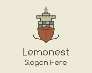 Cargo Ship Sailing logo design