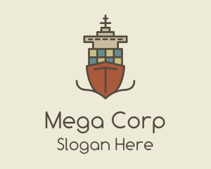 Cargo Ship Sailing logo design