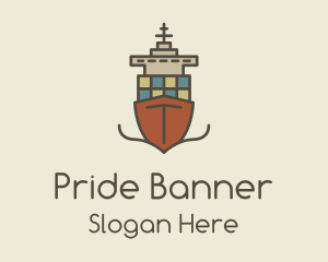 Cargo Ship Sailing logo design