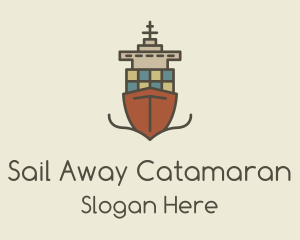 Cargo Ship Sailing logo design