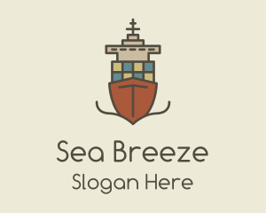 Sailing - Cargo Ship Sailing logo design