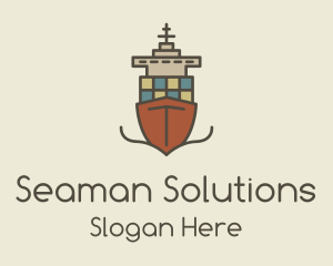 Seaman - Cargo Ship Sailing logo design