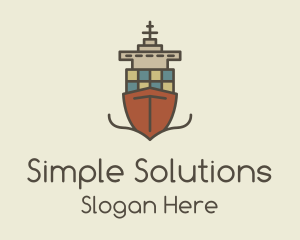 Cargo Ship Sailing logo design