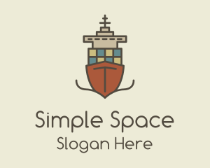 Minimalism - Cargo Ship Sailing logo design