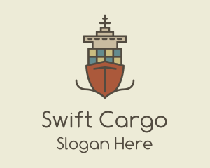 Shipping - Cargo Ship Sailing logo design
