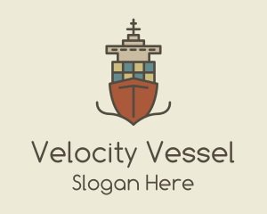 Cargo Ship Sailing logo design