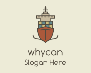 Vessel - Cargo Ship Sailing logo design