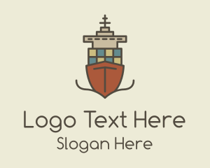Ferry - Cargo Ship Sailing logo design