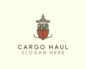 Cargo Import Ship Sailing logo design