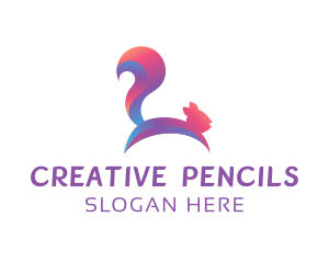 Abstract Gradient Squirrel logo design