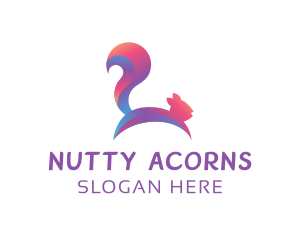 Abstract Gradient Squirrel logo design