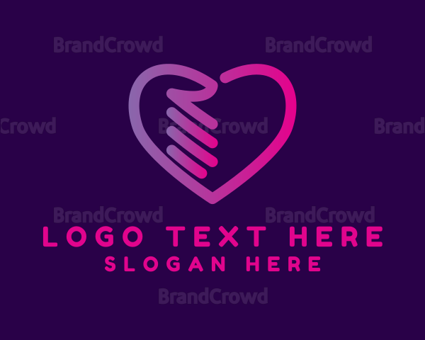 Pink Heart Hand Logo