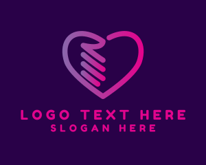 Foundation - Pink Heart Hand logo design