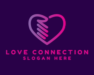 Courtship - Pink Heart Hand logo design