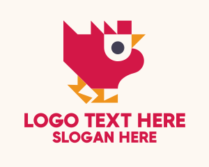 Rooster - Geometric Poultry Chicken logo design