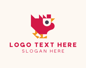 Poultry Farm - Geometric Poultry Chicken logo design