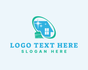 Disinfectant - House Cleaning Broom logo design