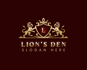 Luxury Lion Crown logo design