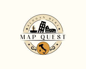 Italy Map Landmark logo design