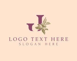 Ornamental Flower Letter J logo design