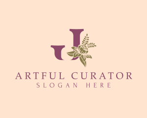 Ornamental Flower Letter J logo design