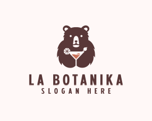 Bear Cocktail Drink Logo