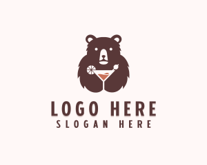 Bear Cocktail Drink Logo