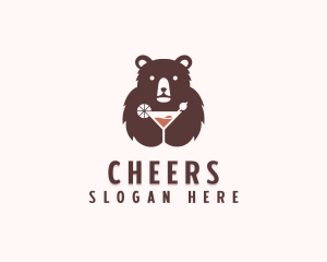 Bear Cocktail Drink Logo