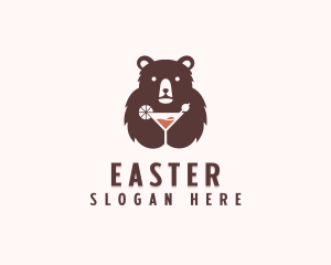 Drinking - Bear Cocktail Drink logo design