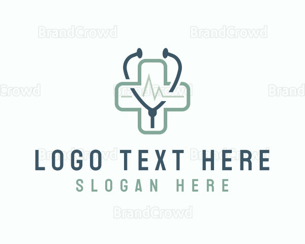 Medical Cross Stethoscope Logo