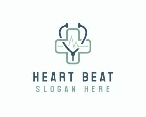 Medical Cross Stethoscope logo design