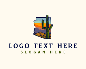 Hoover Dam - Saguaro Cactus Arizona State logo design