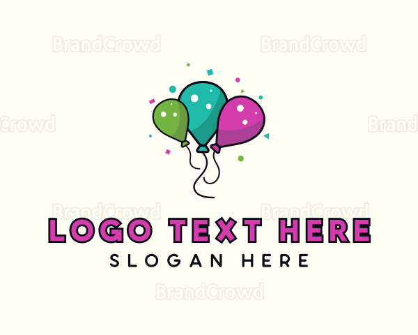 Party Balloon Confetti Logo