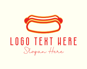 Glitch - Hot Dog Dining Anaglyph logo design