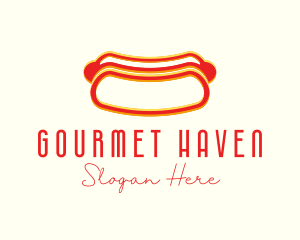 Hot Dog Dining Anaglyph logo design