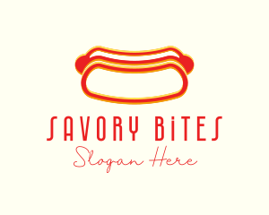 Sausage - Hot Dog Dining Anaglyph logo design