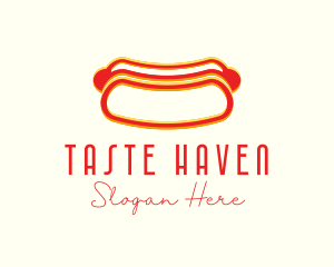 Hot Dog Dining Anaglyph logo design