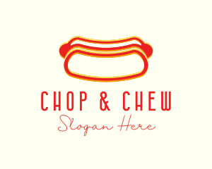 Fast Food - Hot Dog Dining Anaglyph logo design